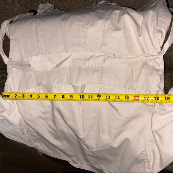 Luii NWOT Button Down Double Pleated Hem off white 3/4 trench coat jacket L - Picture 12 of 12